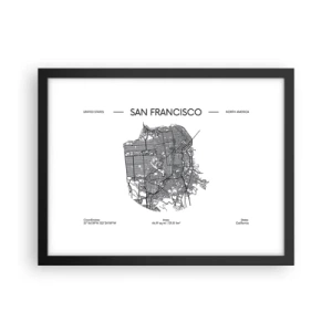Poster in cornice nera - Anatomia di San Francisco - 40x30 cm