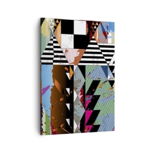Quadro su tela - Stampe su Tela - Composizione geometrica astratta con colori vivaci - 50x70cm - Geometrico e organico - Decorazione murale moderna per soggiorno e camera da letto ARTTOR