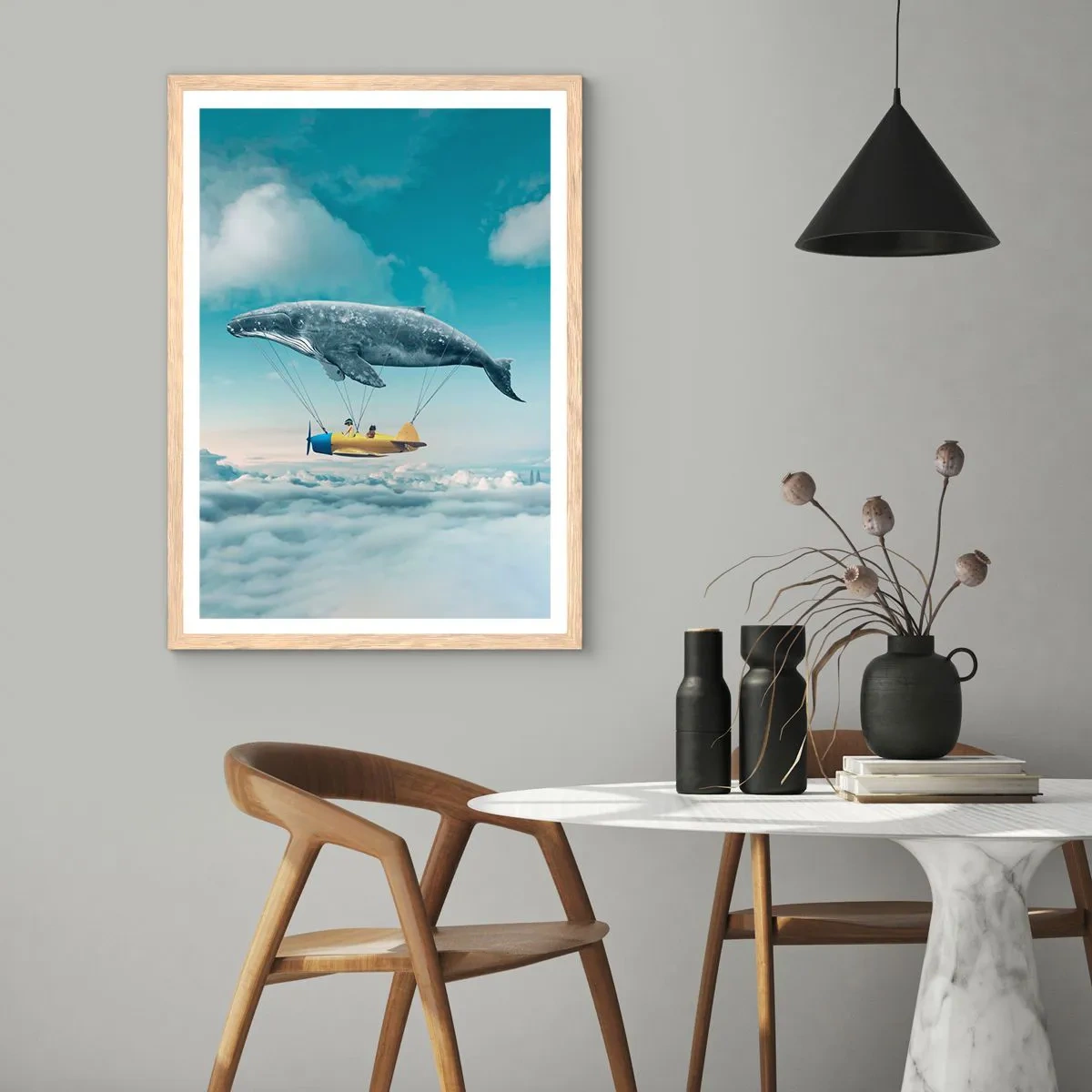 Poster in cornice rovere chiaro - Perché no? - 30x40 cm