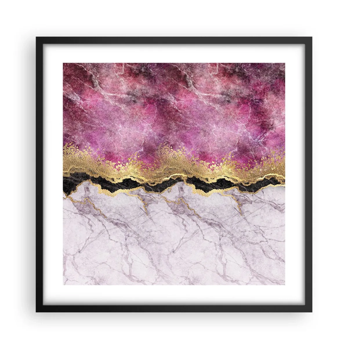 Poster in cornice nera - Sul confine - 50x50 cm