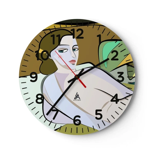 Orologio da parete - Orologio in Vetro - Ritratto intimo - 40x40 cm