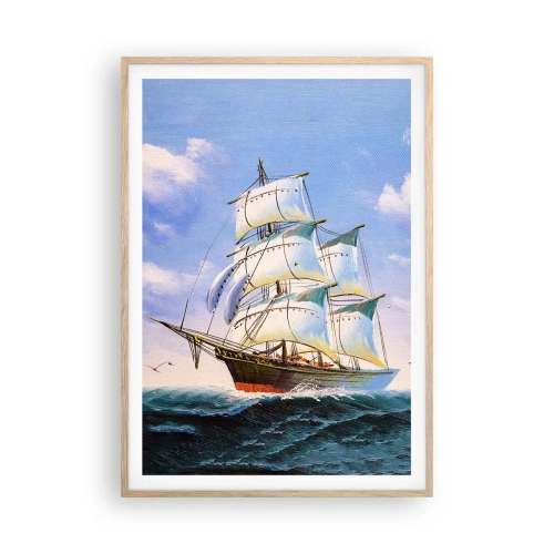 Poster in cornice rovere chiaro - Con orgoglio nel vento - 70x100 cm