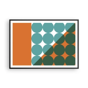 Poster in cornice nera - Motivi geometrici in colori contrastanti - 100x70cm - In alto obliquo - Decorazione murale moderna per soggiorno e camera da letto ARTTOR