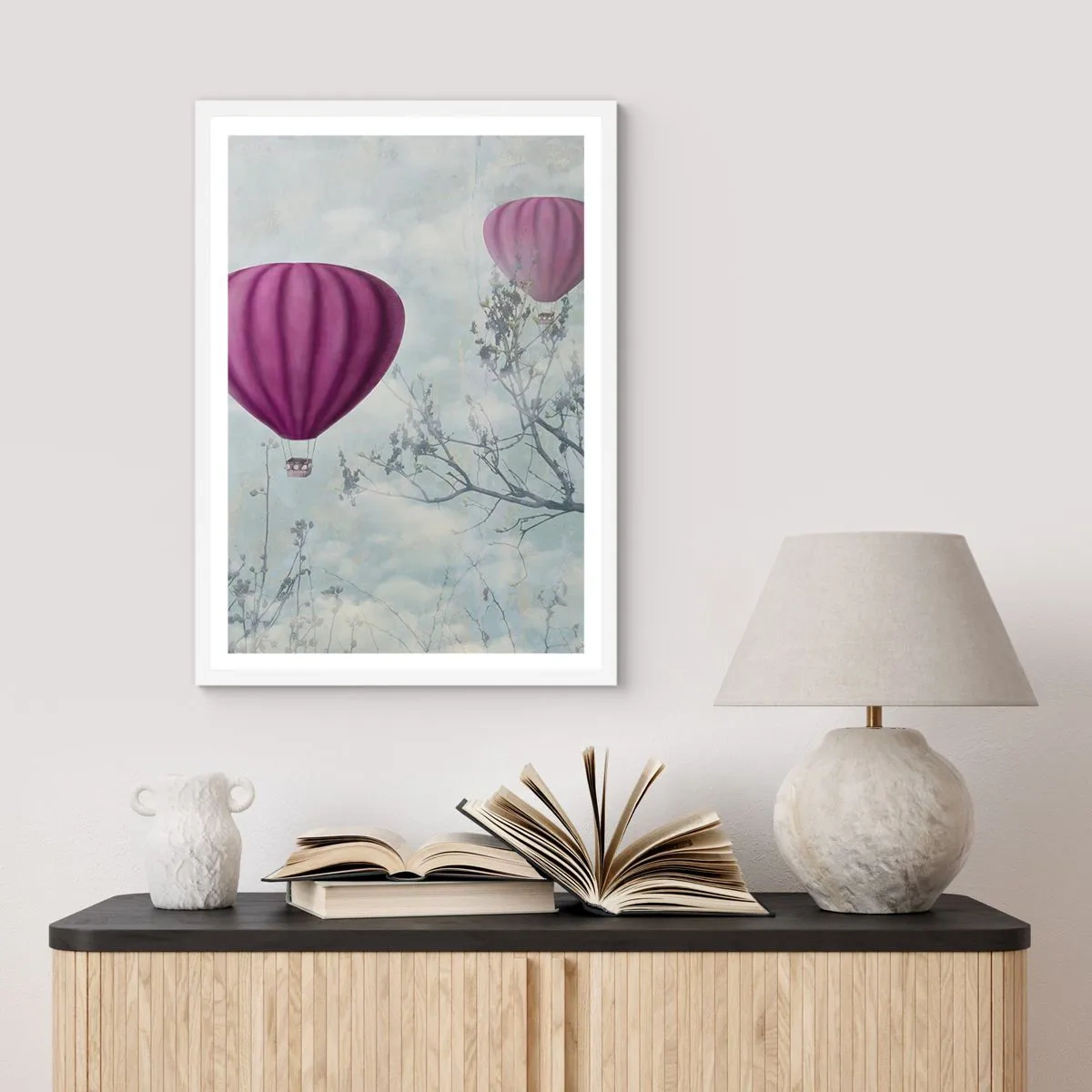 Poster in cornice bianca - Come navi nel cielo - 50x70 cm
