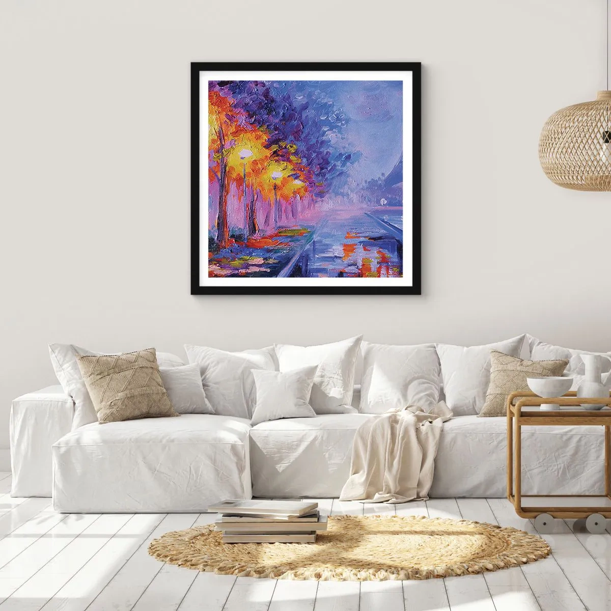 Poster in cornice nera - Passeggiata da sogno - 30x30 cm