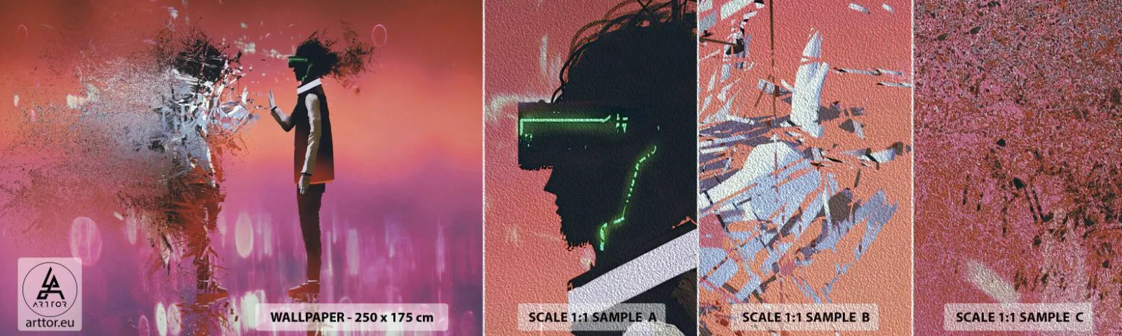 Campione di Fotomurale Premium Sand - Puoi guardare te stesso? - Astrazione, Pezzo, Persone - 100x30 cm