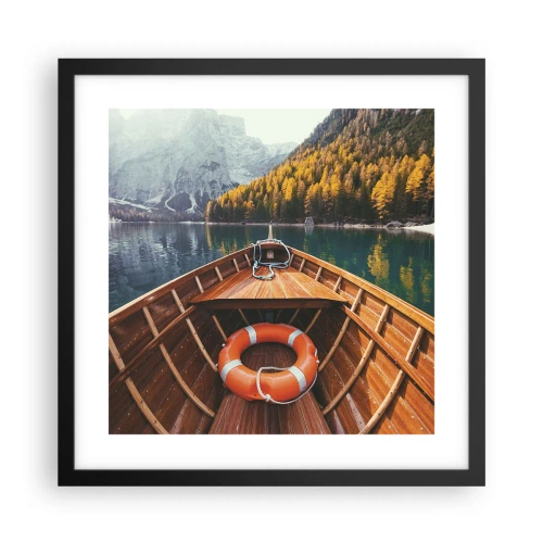 Poster in cornice nera - Gita sui monti - 40x40 cm