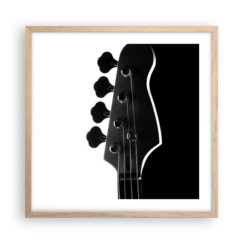 Poster in cornice rovere chiaro - Silenzio rock - 50x50 cm