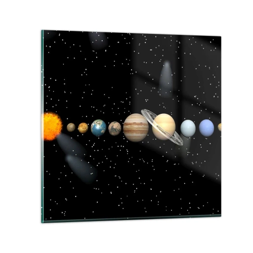 Quadro su vetro - E i pianeti folleggiano... - 70x70 cm