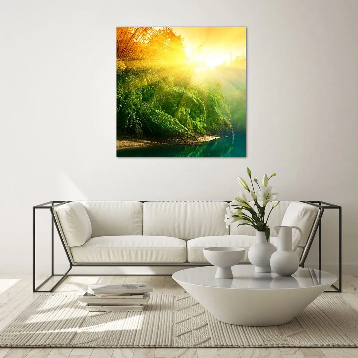 Quadro su vetro - Immergersi nel sole e nell'ombra - 50x50 cm