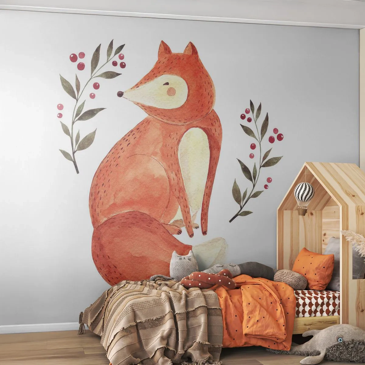 Fotomurali Autoadesivo Deluxe Sticker - Piccola rossa - Per bambini, Volpe, Fiaba - 250x175 cm