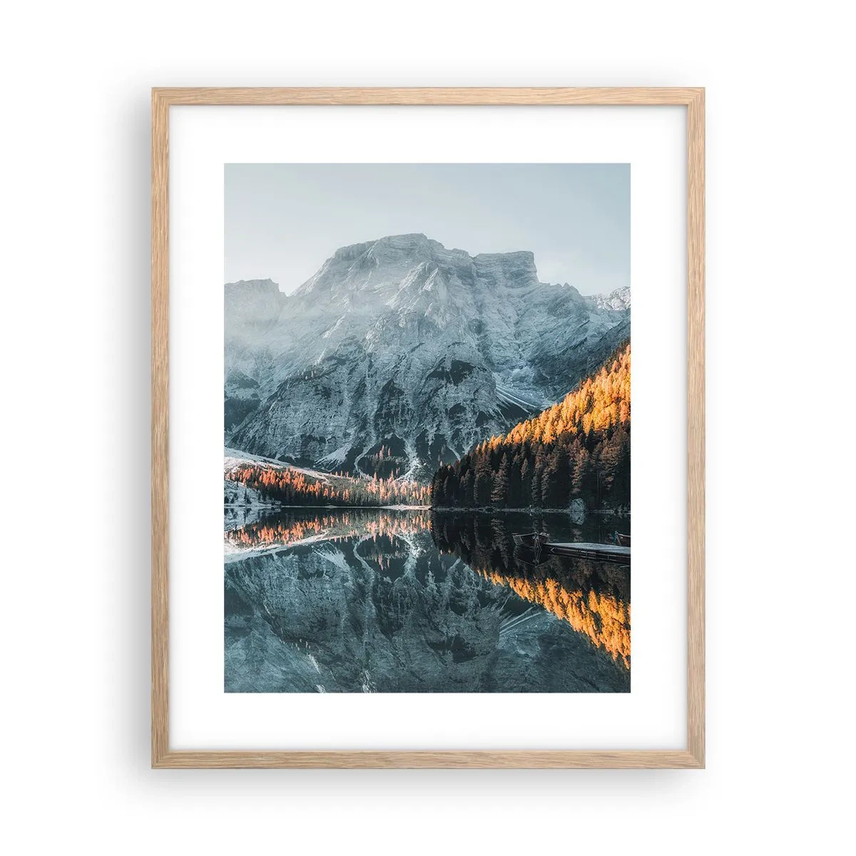 Poster in cornice rovere chiaro - Paesaggio allo specchio - 40x50 cm