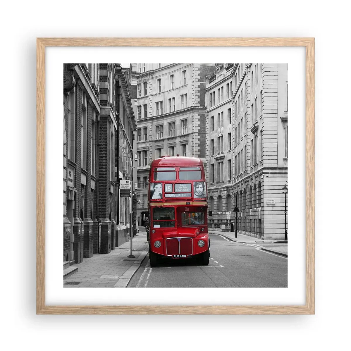 Poster in cornice rovere chiaro - Il quotidiano non deve essere grigio - 50x50 cm