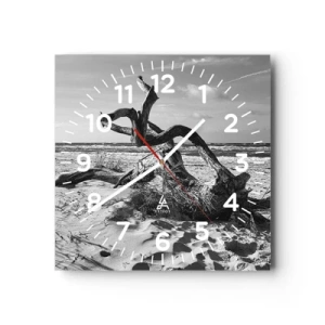 Orologio da parete - Orologio in Vetro - Scolpito dal mare - 40x40 cm