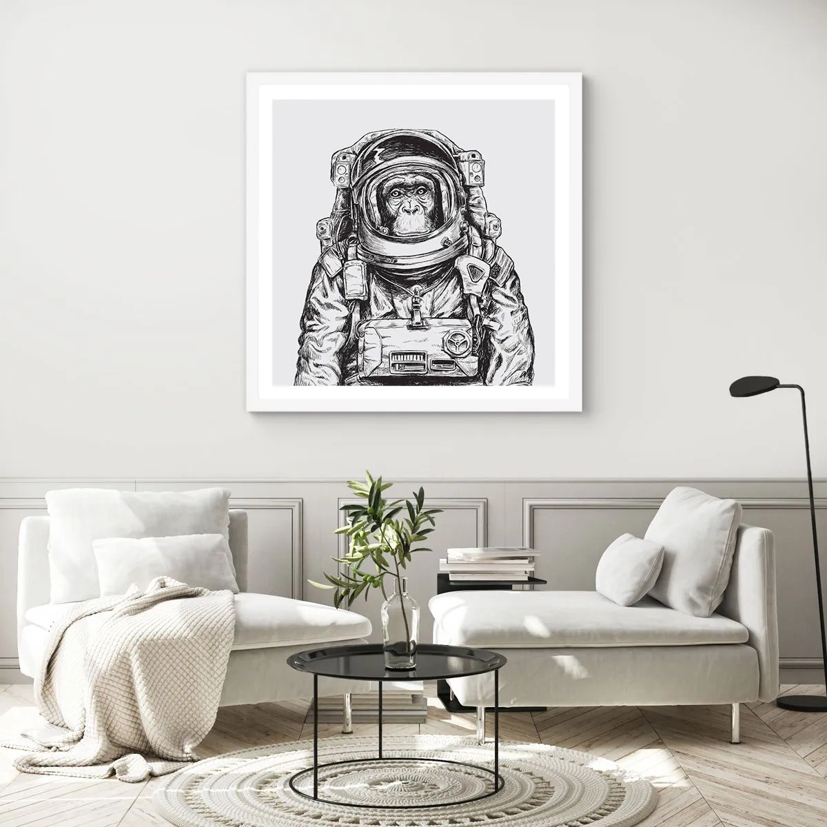 Poster in cornice bianca - Evoluzione alternativa - 50x50 cm