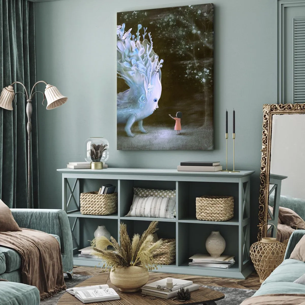 Quadro su tela - Stampe su Tela - Incontro fantastico - 55x100 cm