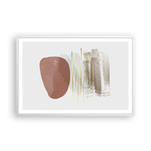 Poster in cornice bianca - Colonnato astratto - 91x61 cm