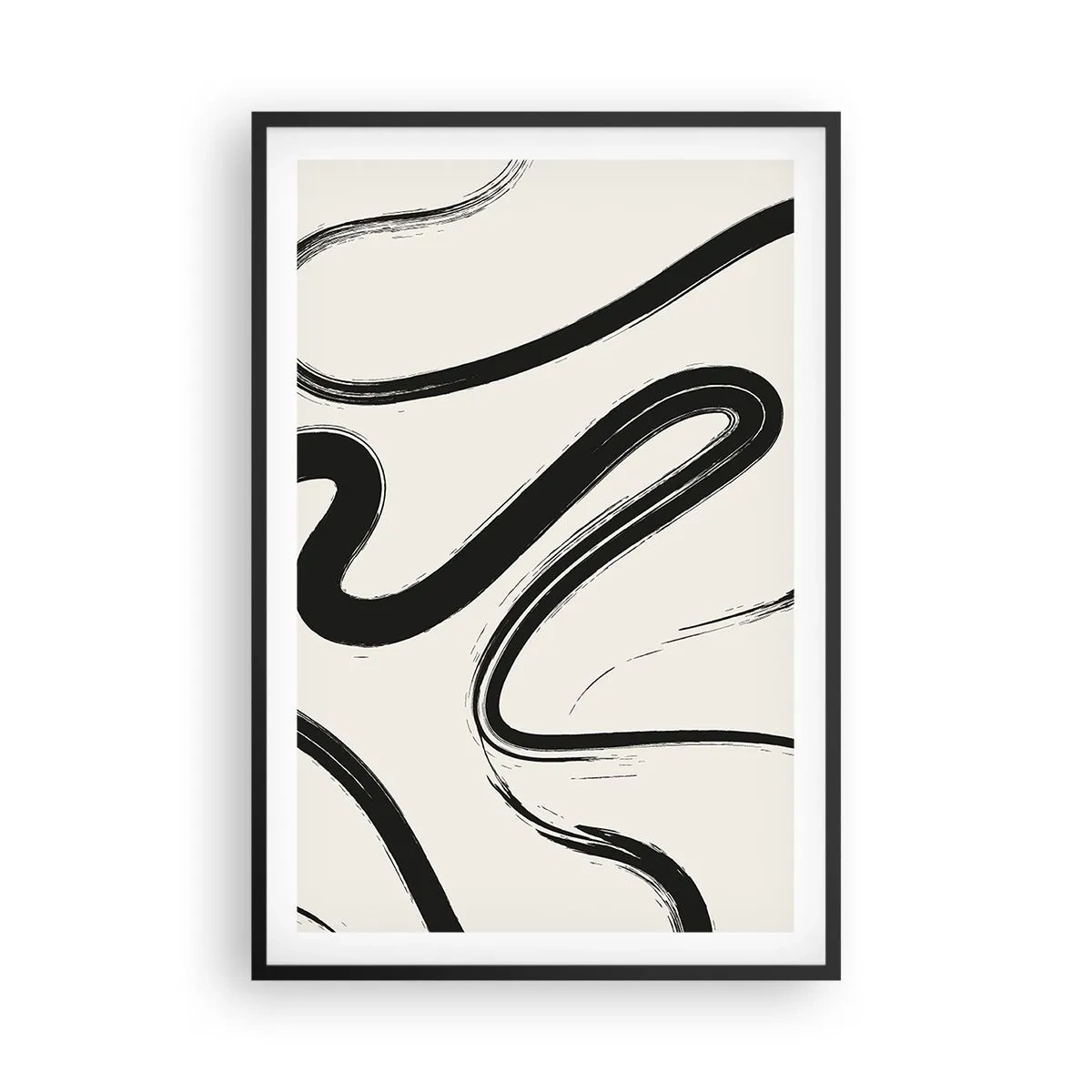 Poster in cornice nera - Capriccio bianco e nero - 61x91 cm