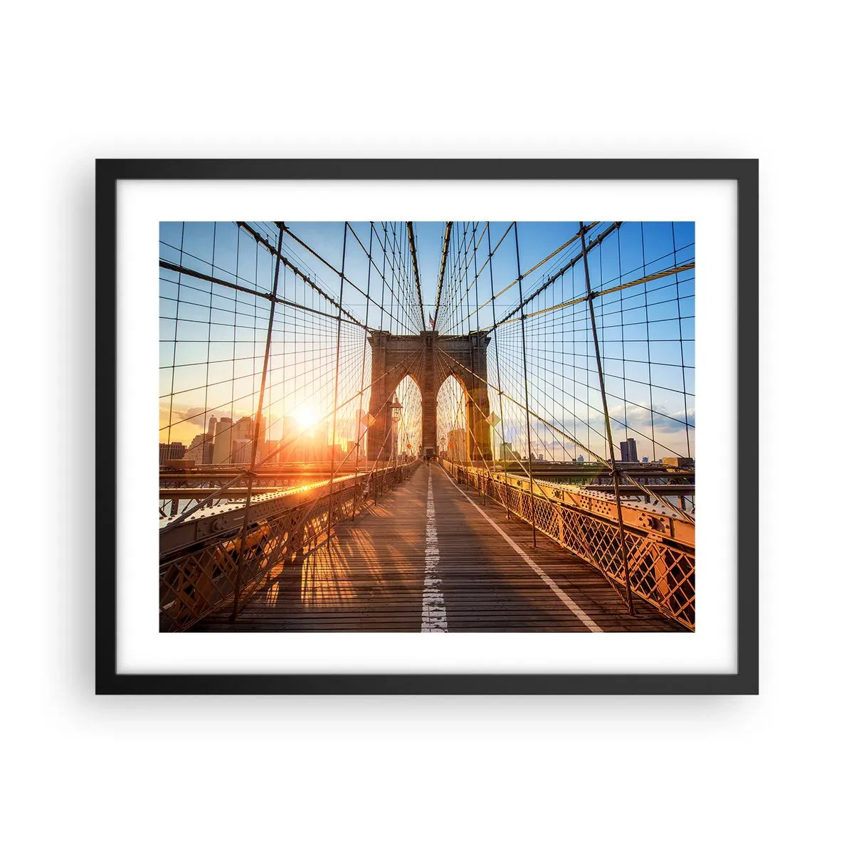 Poster in cornice nera - Sul ponte d'oro - 50x40 cm