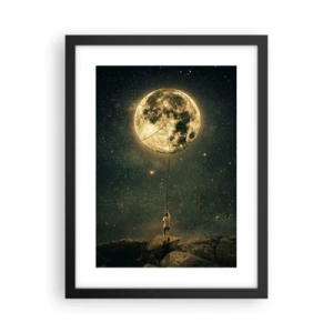 Poster in cornice nera - Chi ha rubato la luna - 30x40 cm
