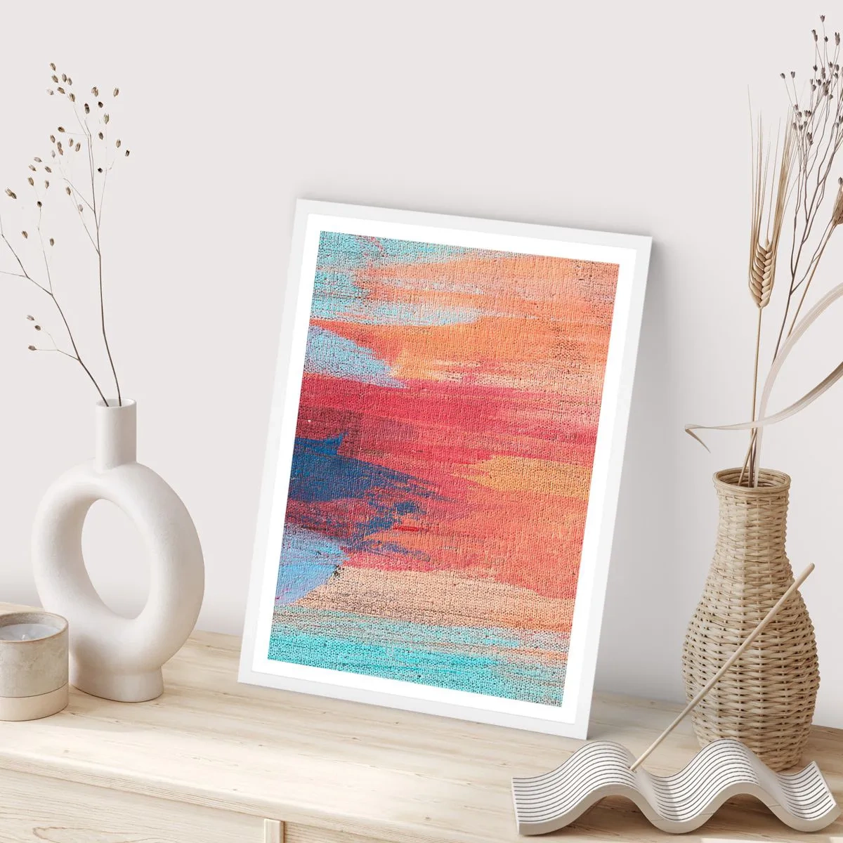 Poster in cornice bianca - Colando con l'arcobaleno - 40x50 cm