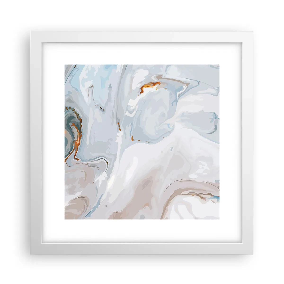 Poster in cornice bianca - Bianchi sovrapposti - 30x30 cm