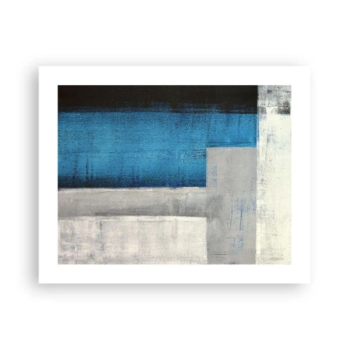 Poster - Composizione poetica in grigio e blu - 50x40 cm