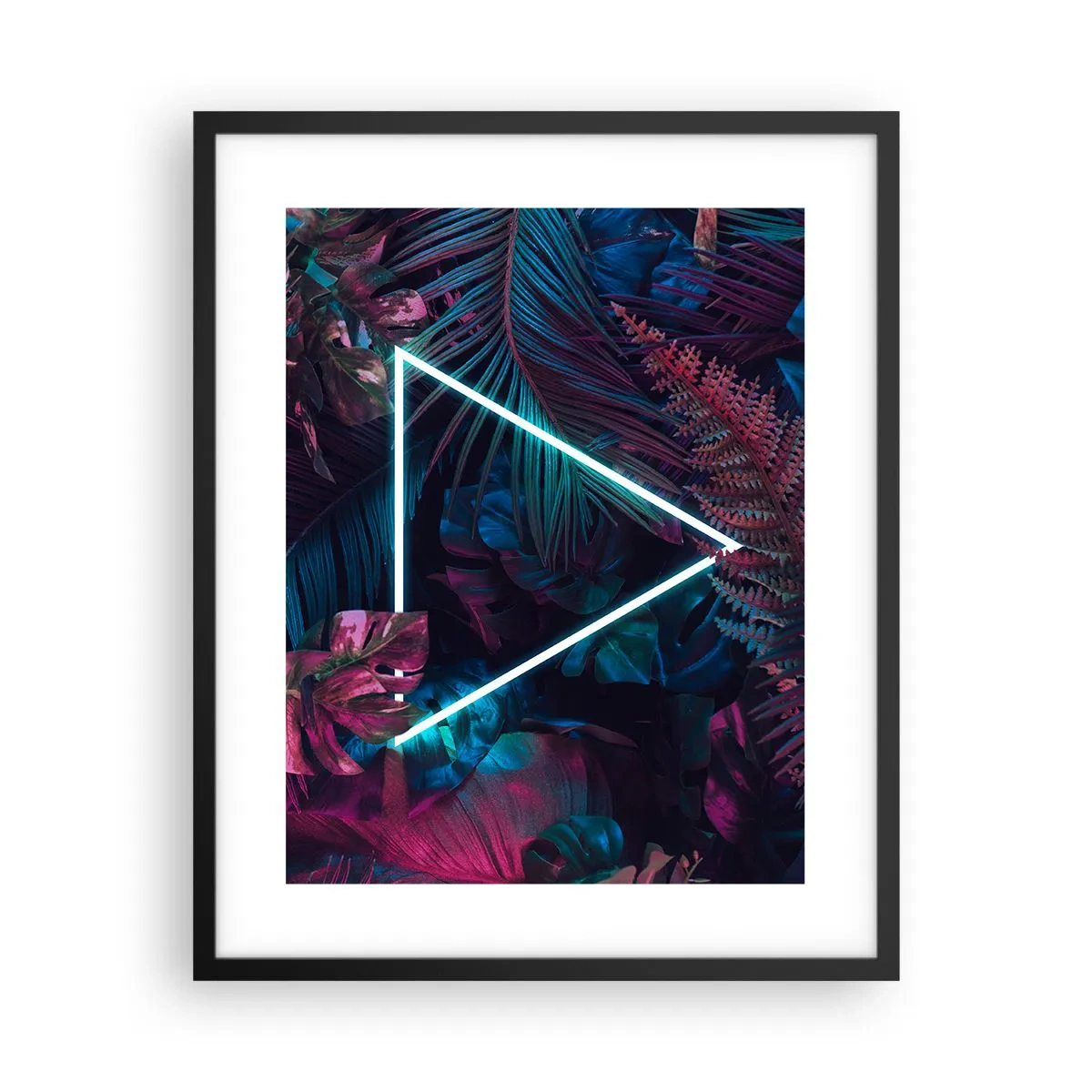 Poster in cornice nera - Giardino in stile discoteca - 40x50 cm