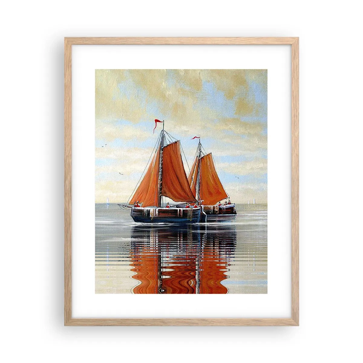 Poster in cornice rovere chiaro - Naviga, marinaio... - 40x50 cm