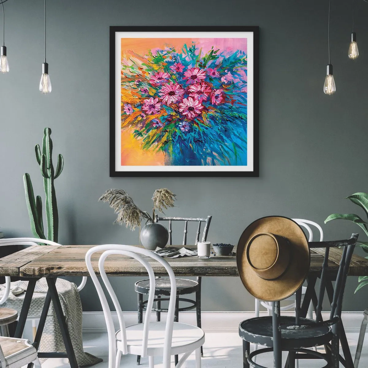 Poster in cornice nera - L'energia della vita - 60x60 cm