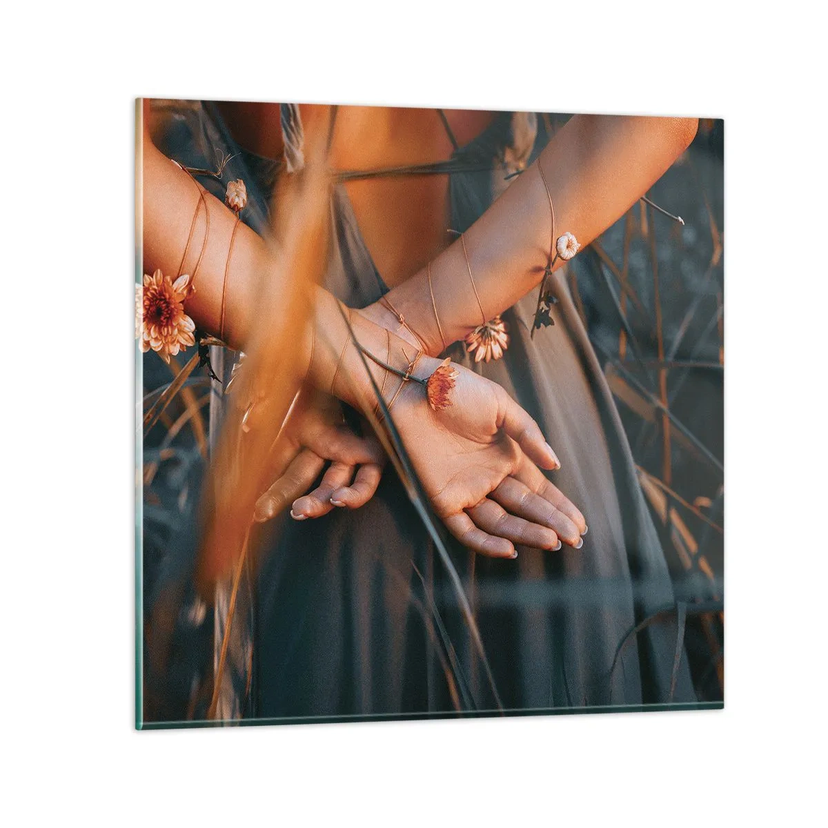 Quadro su vetro - Legata alla natura - 30x30 cm