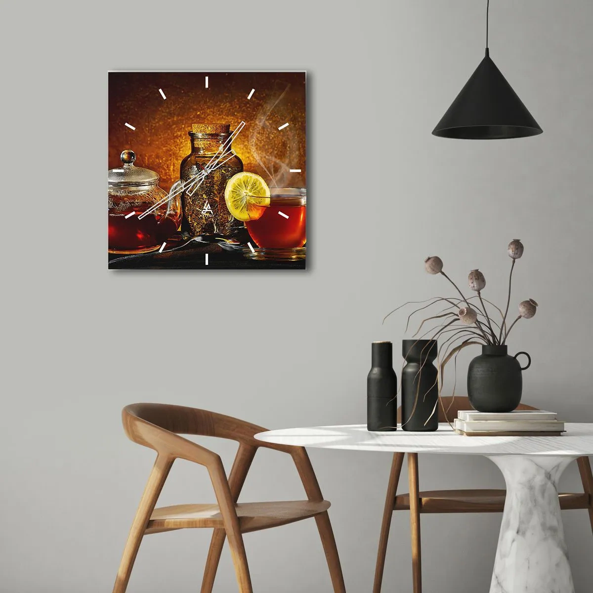 Orologio da parete - Orologio in Vetro - Nello stile dei maestri olandesi - 40x40 cm