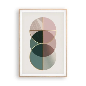 Poster in cornice rovere chiaro - Un cerchio dietro l'altro... - 70x100 cm