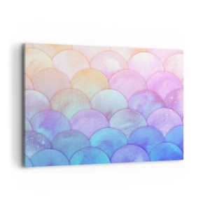 Quadro su tela - Stampe su Tela - Scale astratte in tonalità pastello - 100x70cm - Scaglie perlate - Decorazione murale moderna per soggiorno e camera da letto ARTTOR