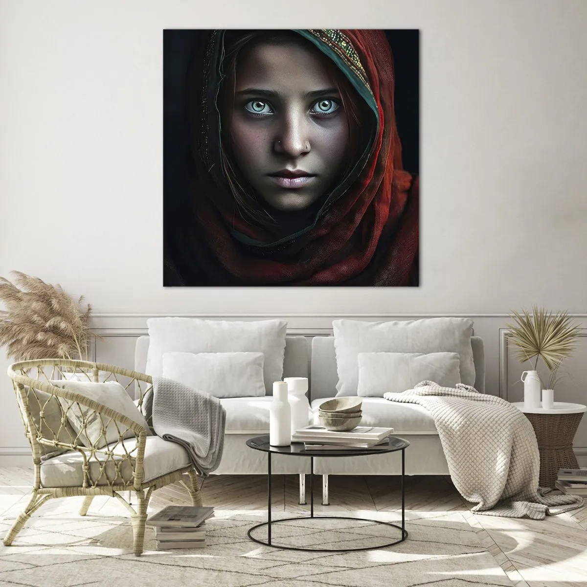 Quadro su vetro - Principessa d'oriente - 70x70 cm