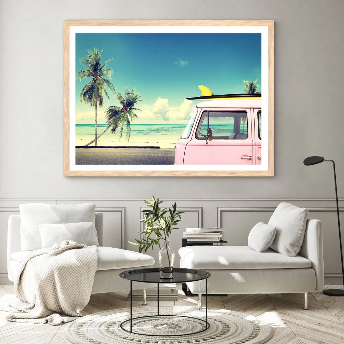 Poster in cornice rovere chiaro - Tempo di vacanze - 100x70 cm