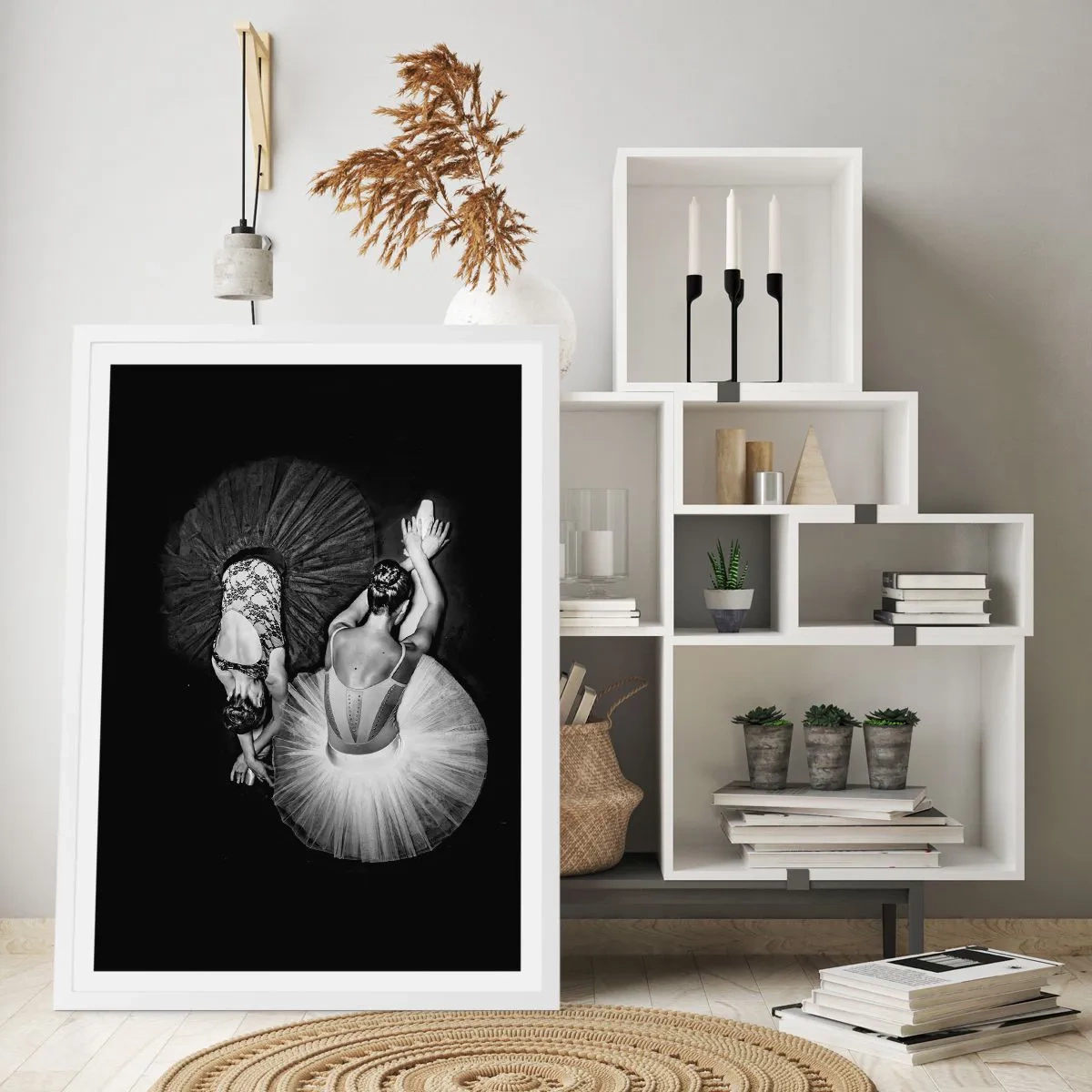 Poster in cornice bianca - Yin e yang - equilibrio ideale - 70x100 cm