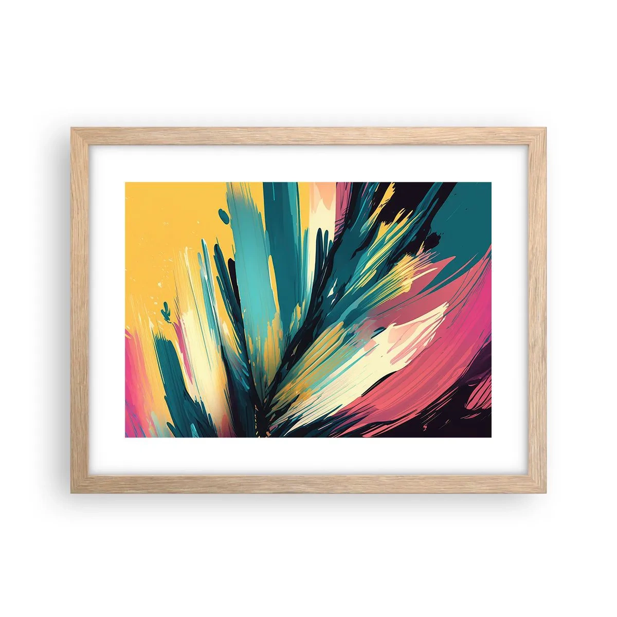 Poster in cornice rovere chiaro - Composizione: esplosione di gioia - 40x30 cm