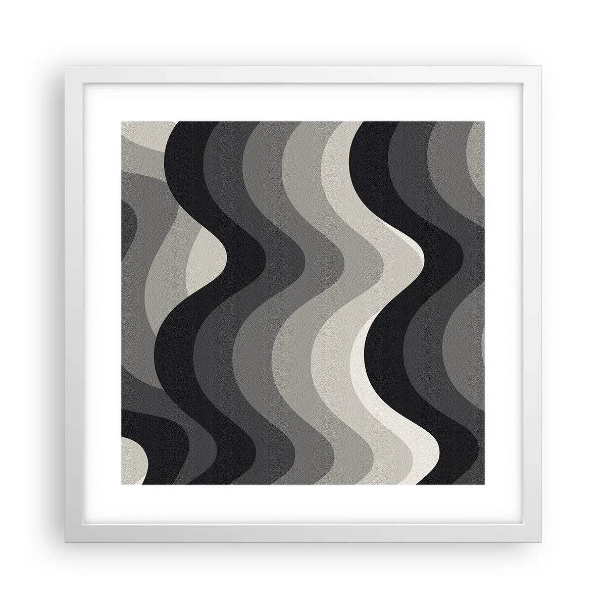 Poster in cornice bianca - Un'onda dopo l'altra - 40x40 cm