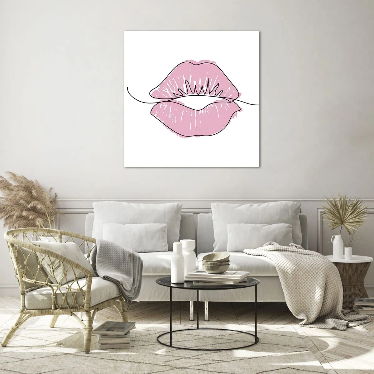 Quadro su vetro - Pronti al bacio? - 50x50 cm