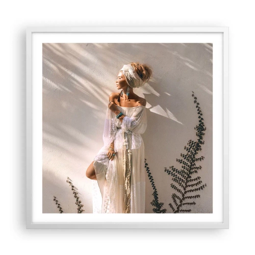 Poster in cornice bianca - Il sole e la ragazza - 60x60 cm