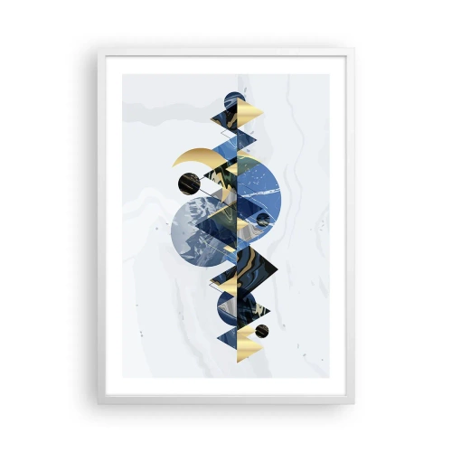 Poster in cornice bianca - Paesaggio geometrico - 50x70 cm