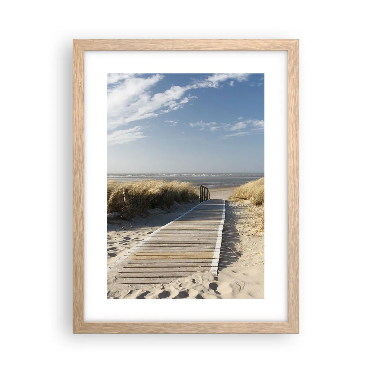 Poster in cornice rovere chiaro - Dopo la duna, nel fruscio dell'erba - 30x40 cm
