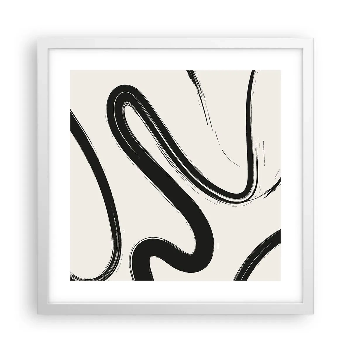 Poster in cornice bianca - Capriccio bianco e nero - 40x40 cm