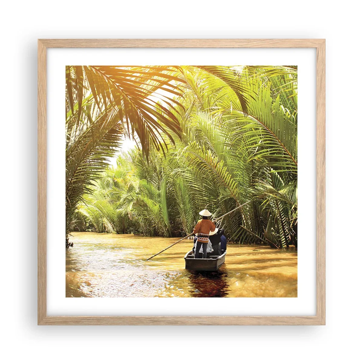 Poster in cornice rovere chiaro - Tunnel di palme - 50x50 cm