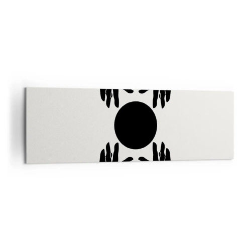 Quadro su tela - Stampe su Tela - Mani nere in una composizione simmetrica con una palla - 160x50cm - Segno misterioso - Decorazione murale moderna per soggiorno e camera da letto ARTTOR