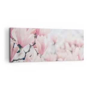 Quadro su tela - Stampe su Tela - Delicati fiori di magnolia in delicate tonalità rosa - 120x50cm - Ideale di delicatezza - Decorazione murale moderna per soggiorno e camera da letto ARTTOR