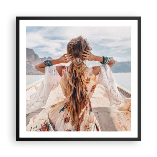 Poster in cornice nera - In cammino verso la felicità - 60x60 cm