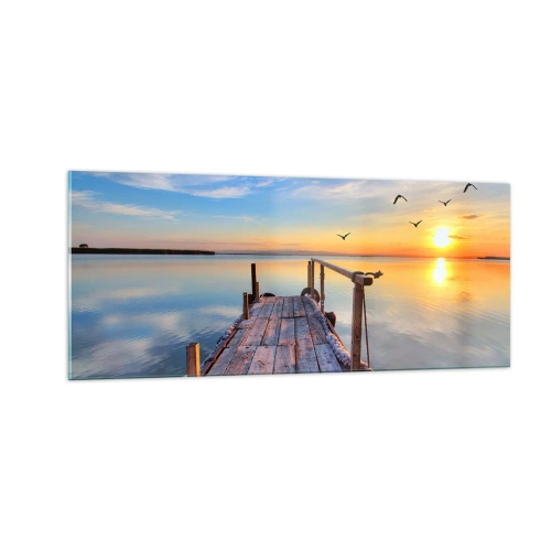 Quadro su vetro - Camminando verso il sole - 100x40 cm