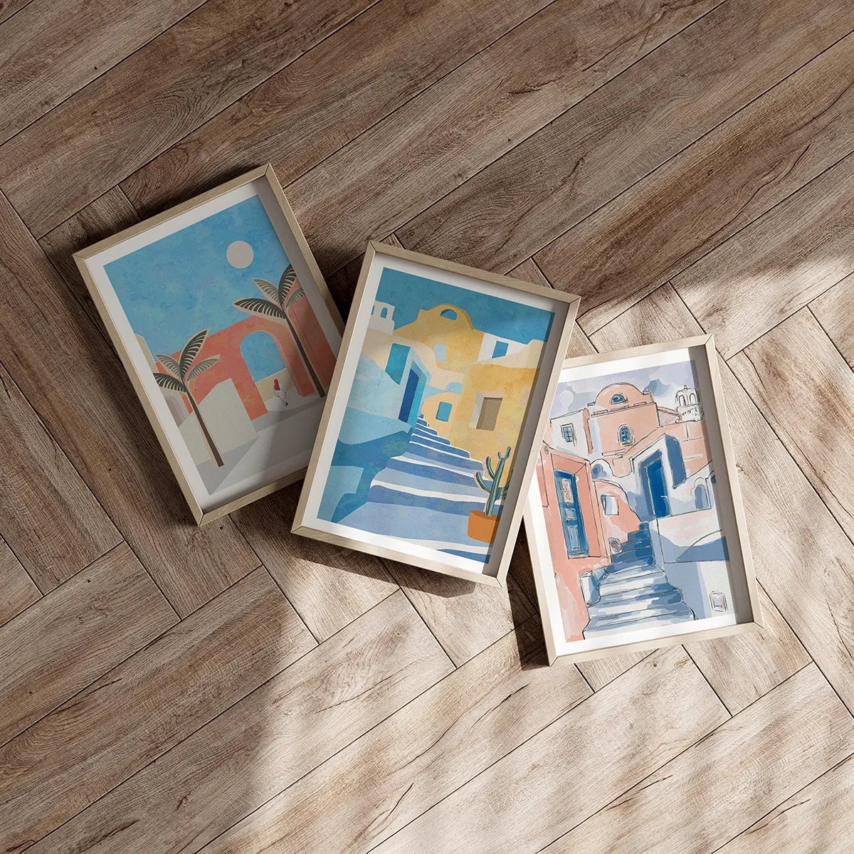 Poster in cornice rovere chiaro - Giornata araba - 50x70 cm